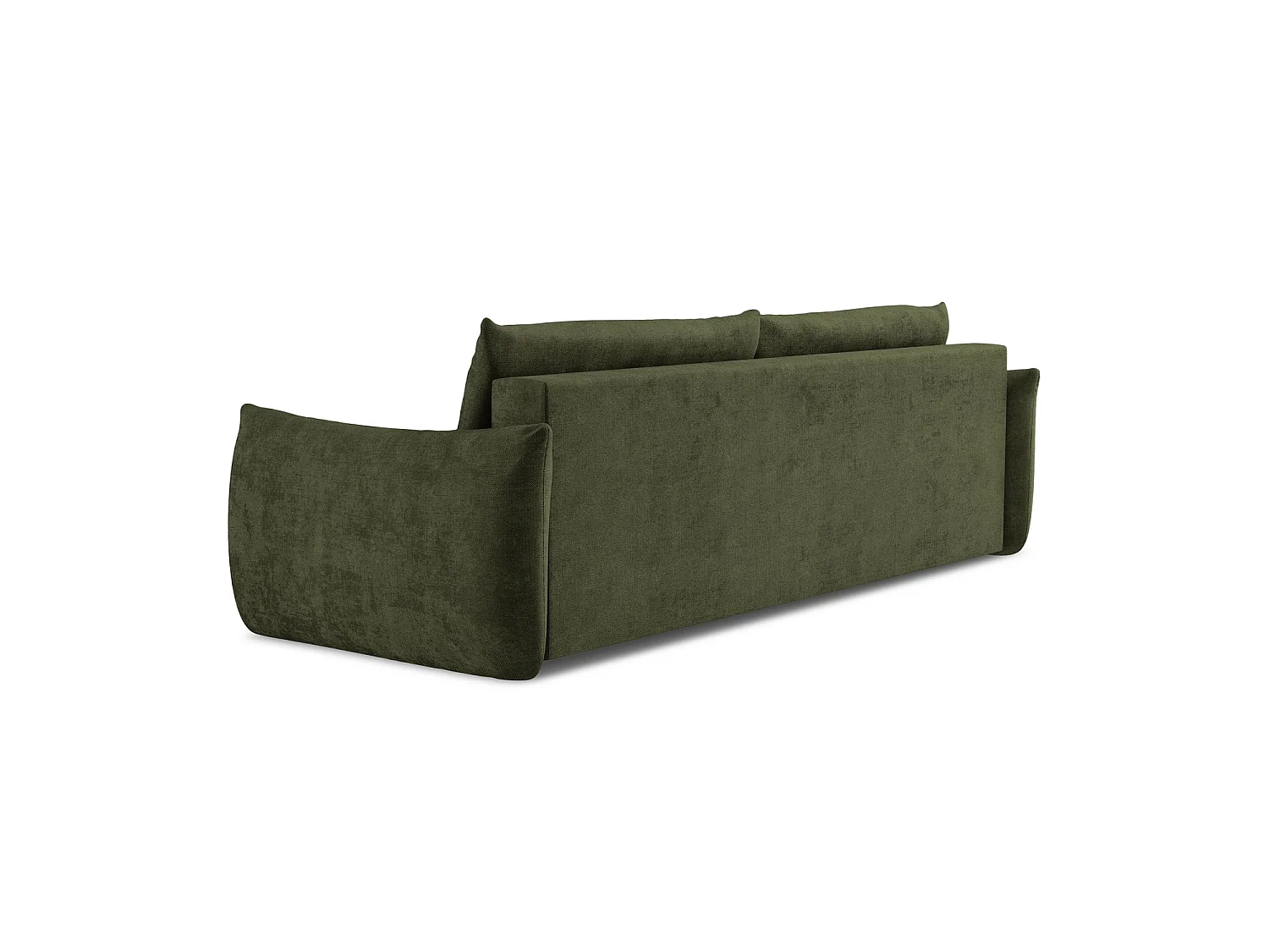 Canapé 3 places convertible en tissu chenille - olive - SAVONA