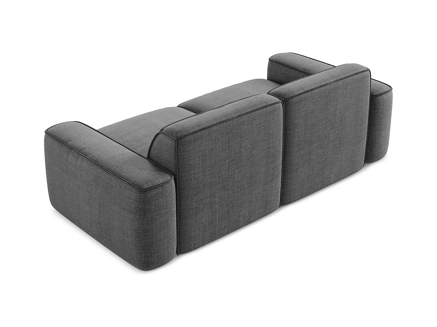 Canapé modulable 3 places en tissu texturé - gris foncé - OMAO