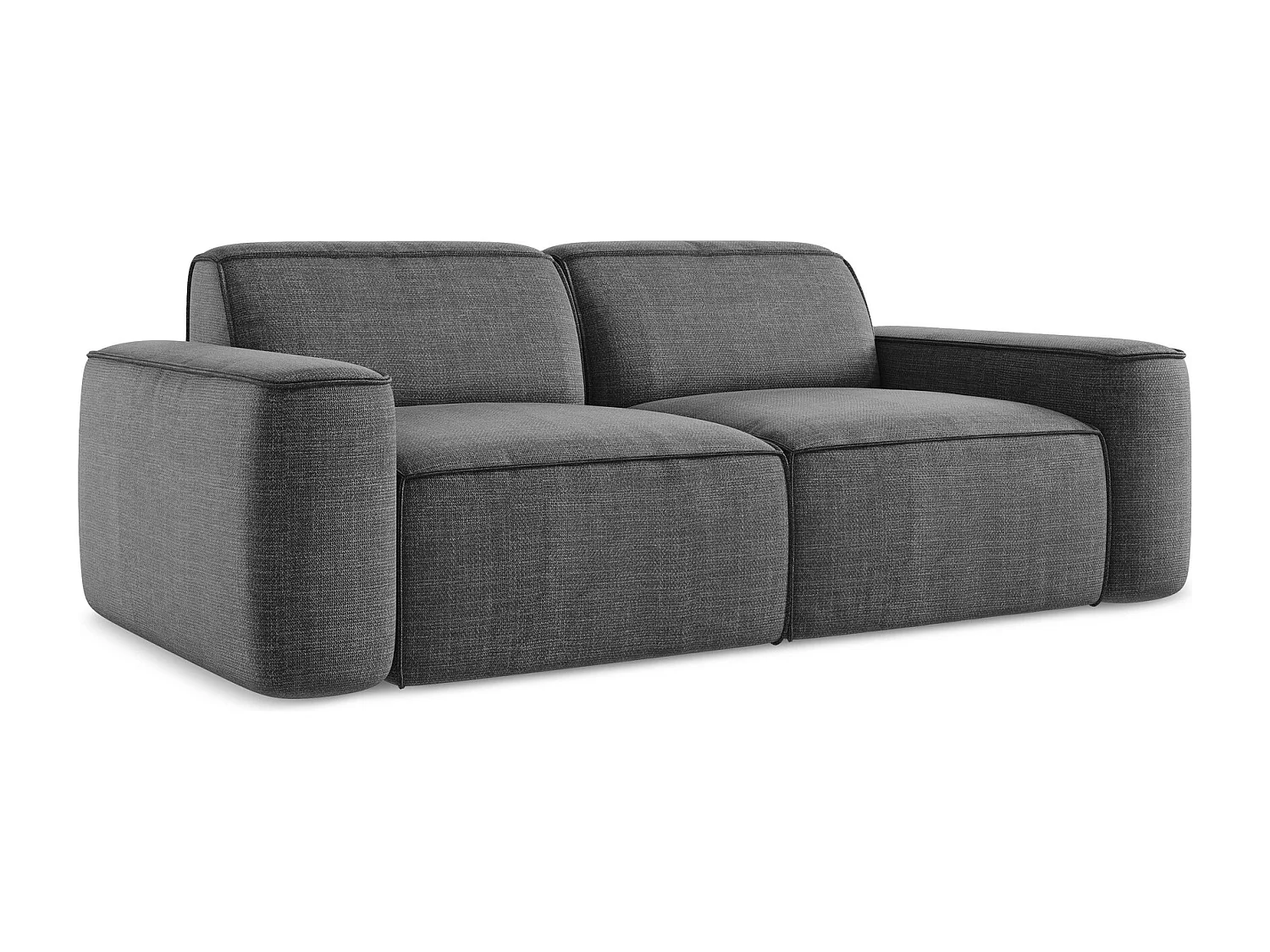 Driezits modulaire bank van donkergrijs textuurstof - OMAO