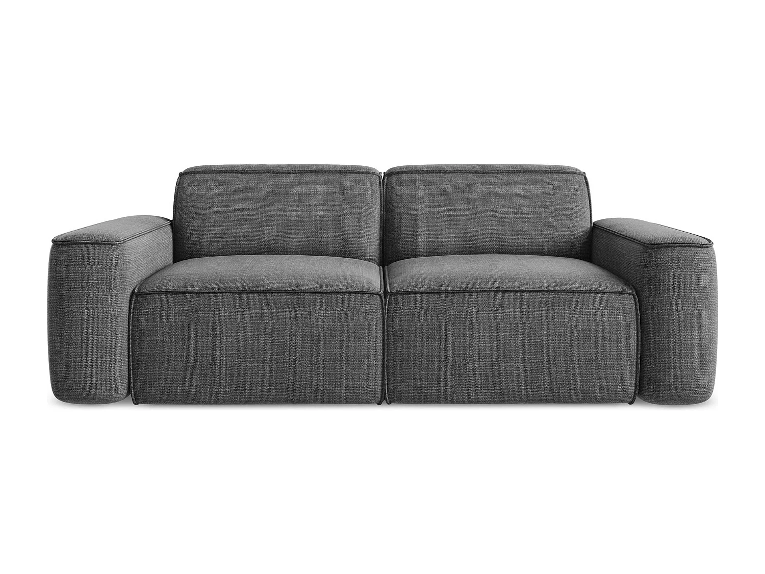 Driezits modulaire bank van donkergrijs textuurstof - OMAO