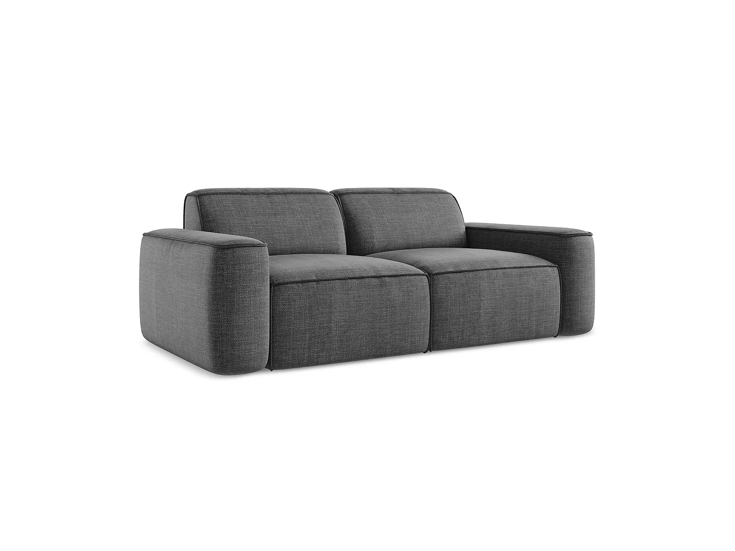 Modulares 3-Sitzer Sofa - - Strukturstoff - Dunkelgrau - MELISSA