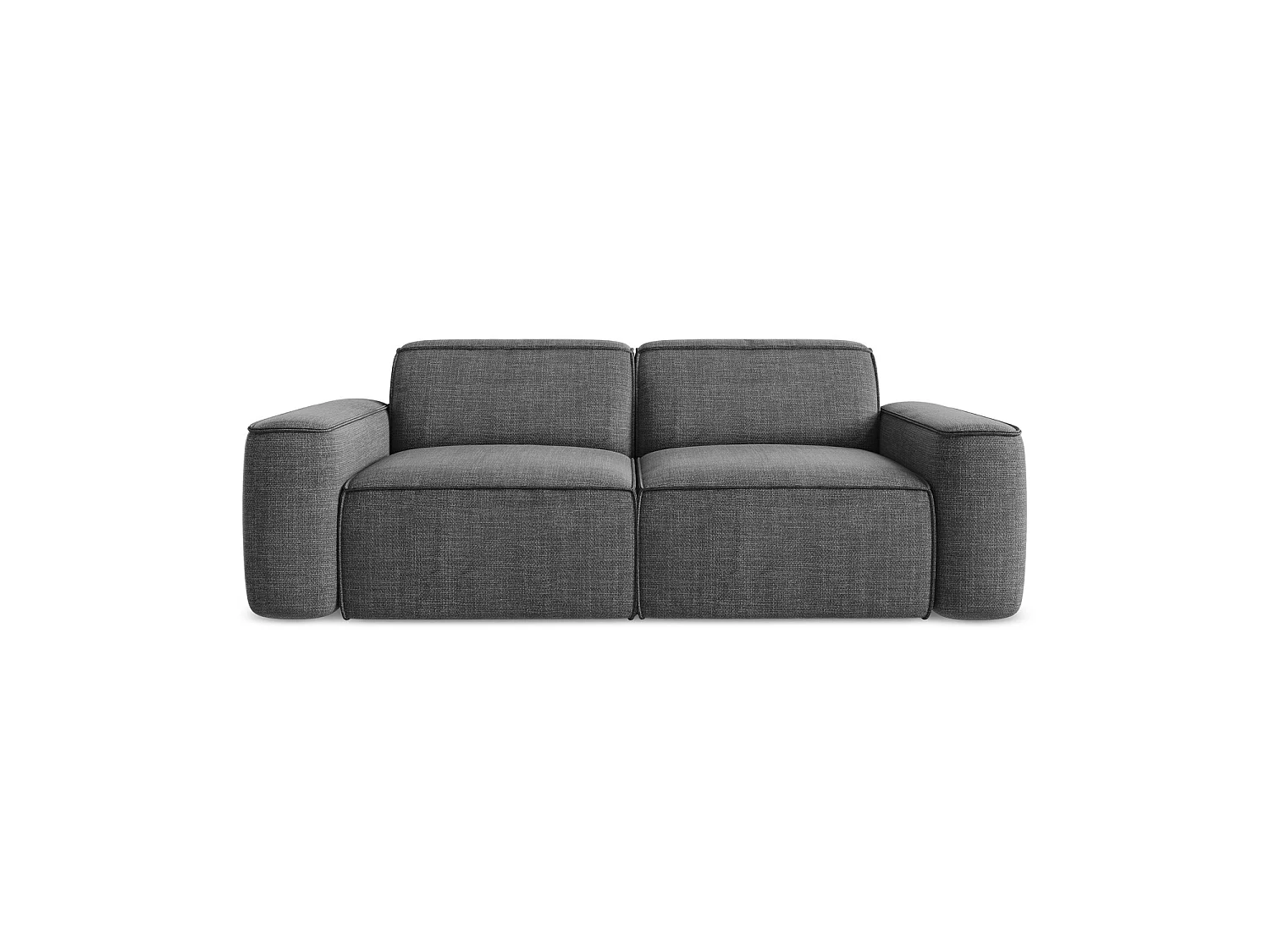 Modulares 3-Sitzer Sofa - - Strukturstoff - Dunkelgrau - MELISSA