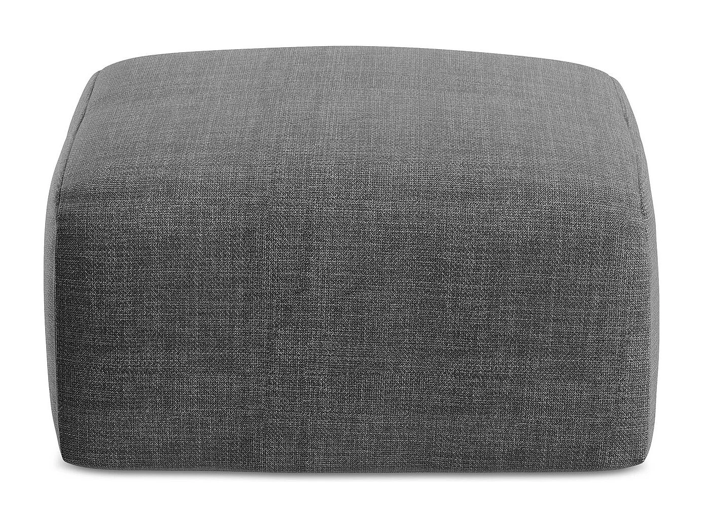 Pouf en tissu texturé - gris foncé - LEILA