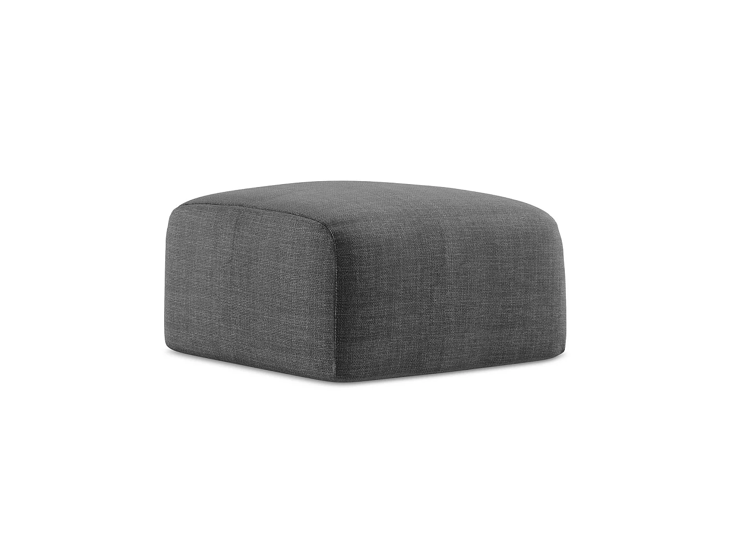 Pouf en tissu texturé - gris foncé - SAVONA