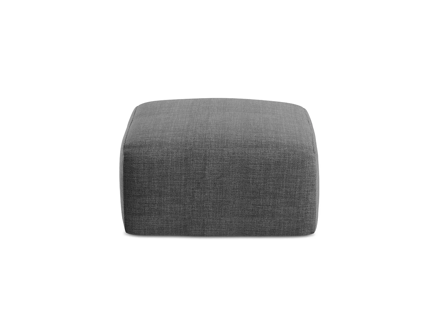 Pouf en tissu texturé - gris foncé - SAVONA