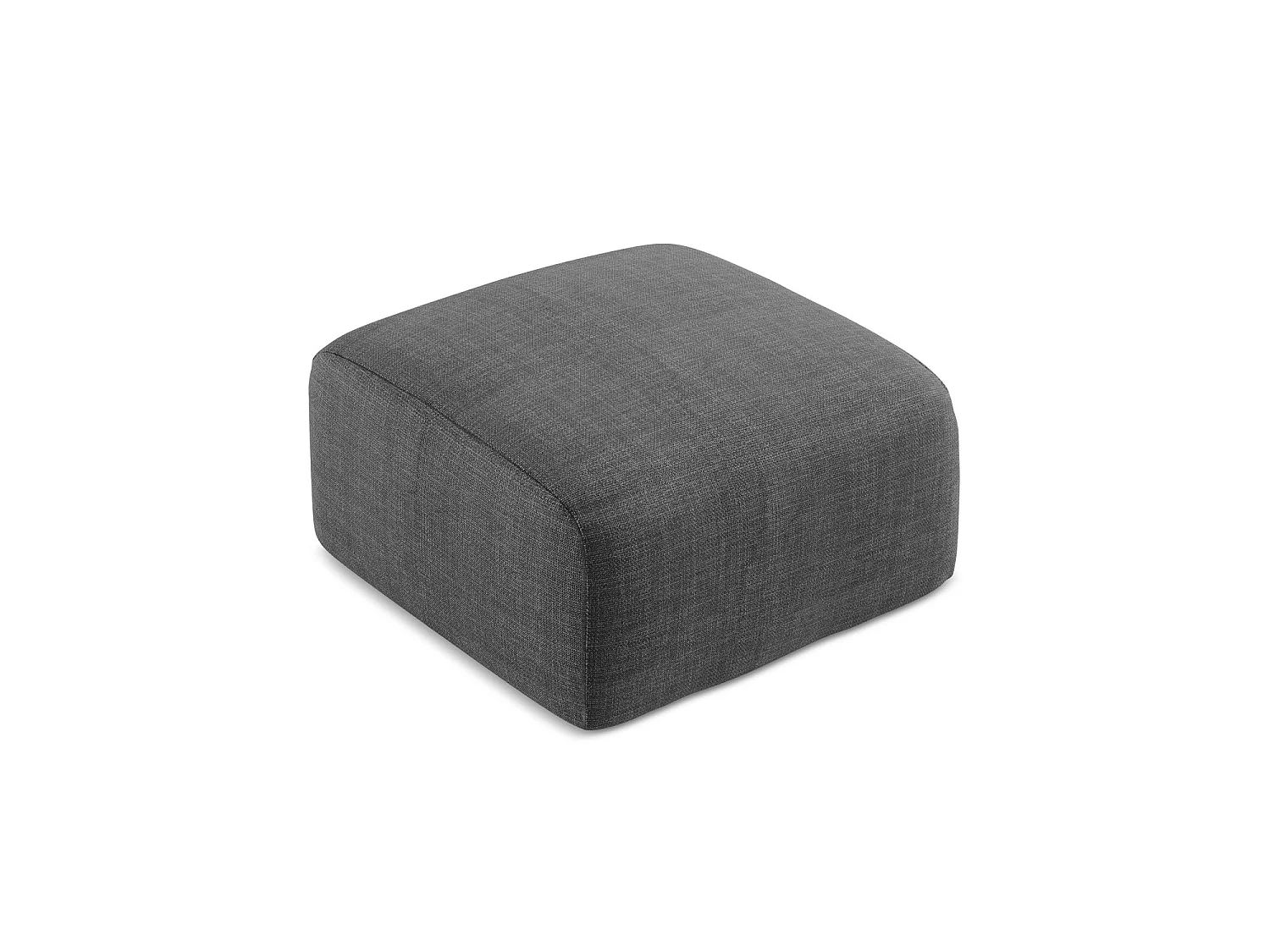 Pouf en tissu texturé - gris foncé - SAVONA
