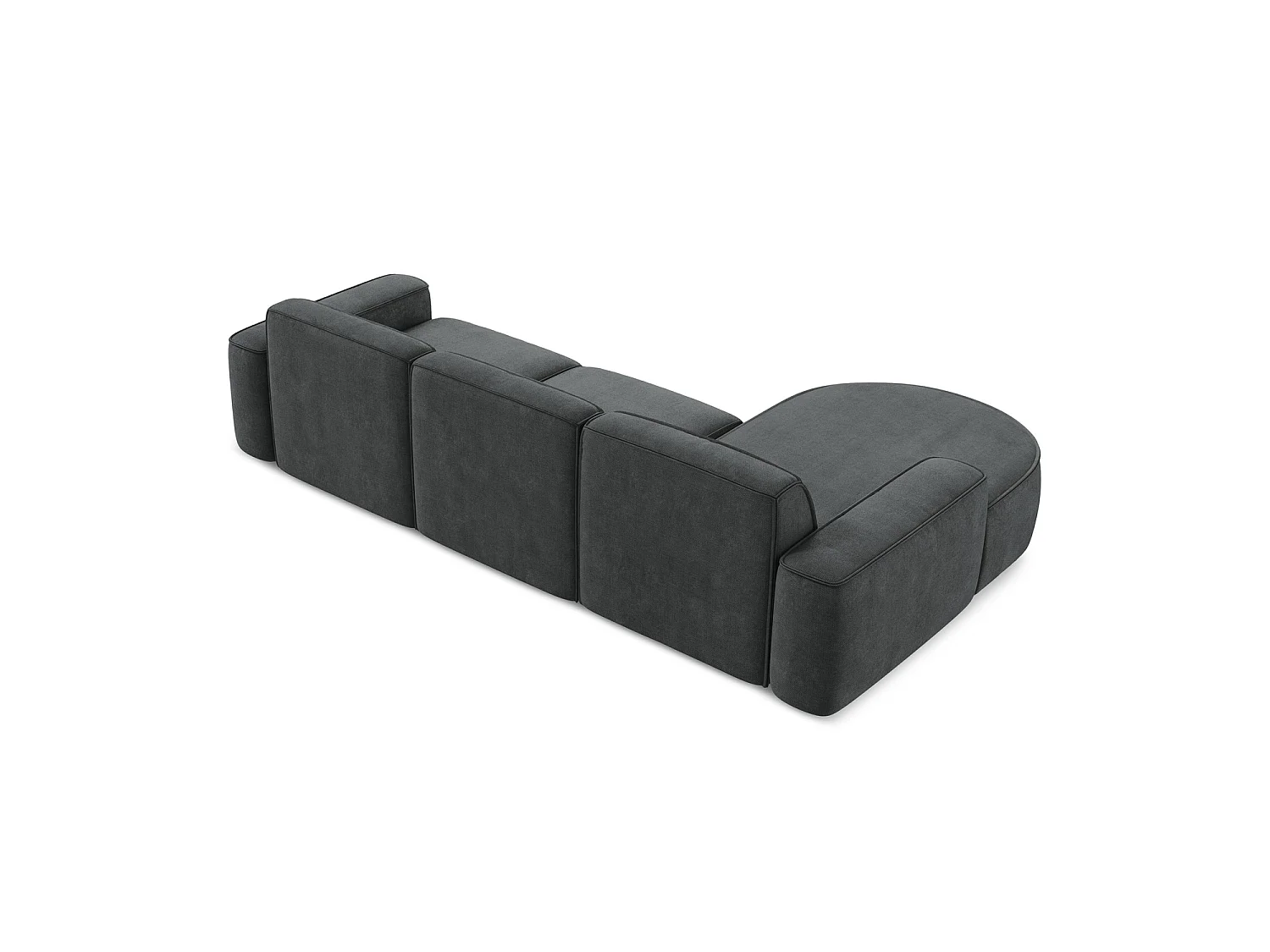 Canapé d'angle 3 places modulaire gauche en tissu chenille - gris foncé - MELISSA