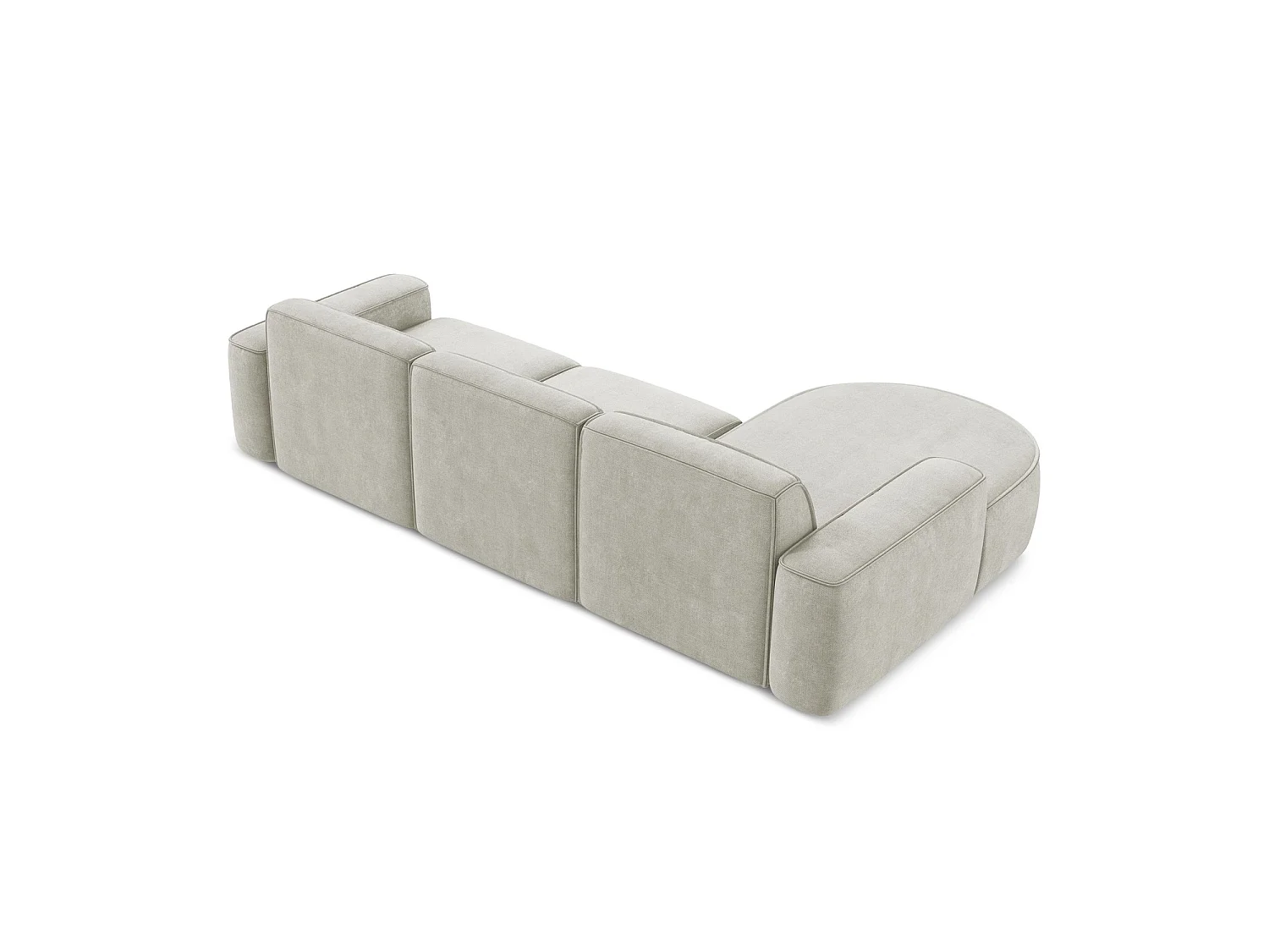 Modulaire hoekbank links van parel chenille stof - MELISSA