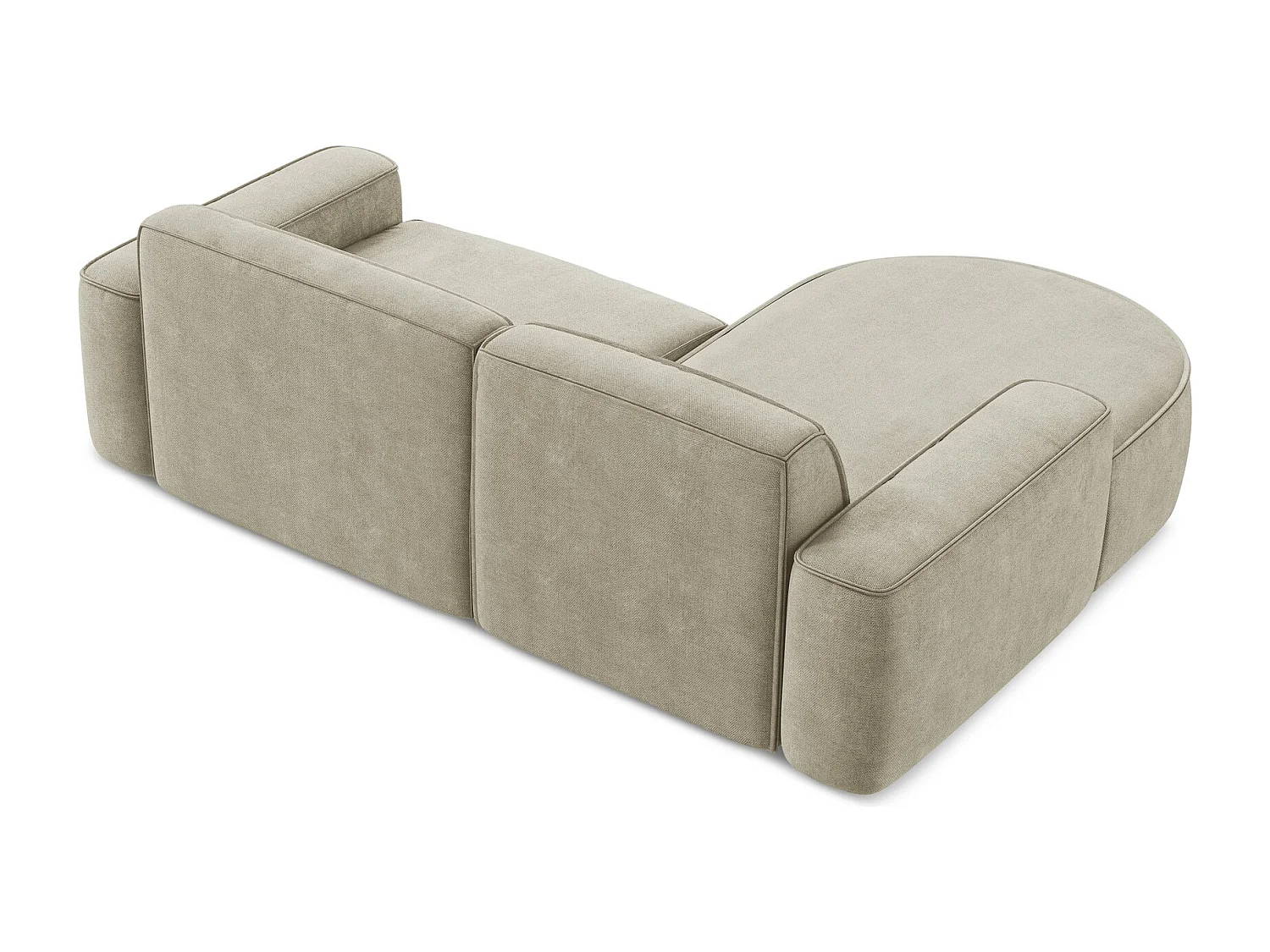 Canapé d'angle 2,5 places modulaire gauche en tissu chenille - beige - OMAO