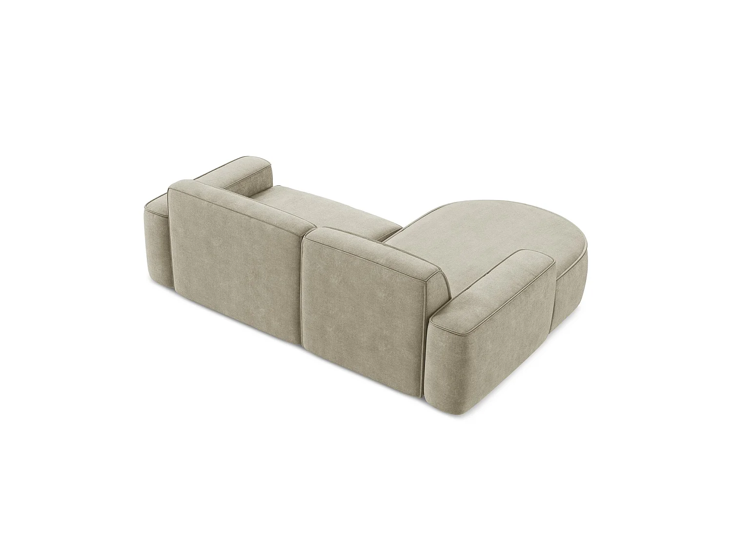 Canapé d'angle 2,5 places modulaire gauche en tissu chenille - beige - MELISSA