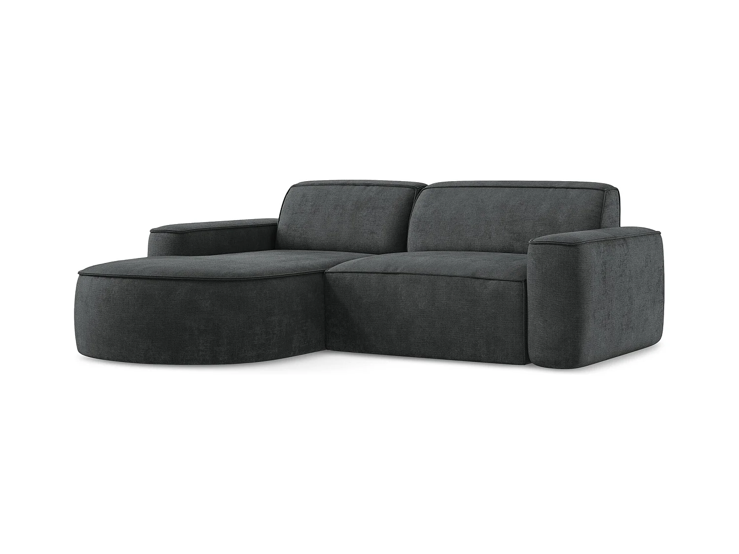 2,5-Sitzer Modulares Ecksofa - Ecke Links - Chenille - Dunkelgrau - OMAO