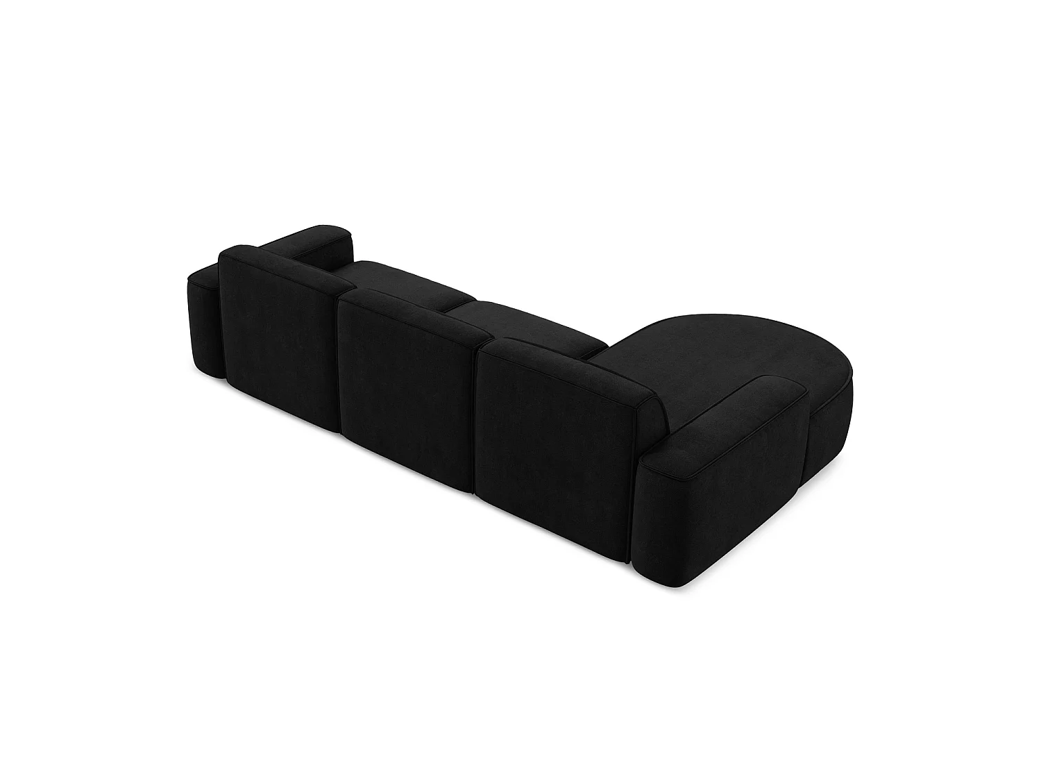3-Sitzer Modulares Ecksofa - Ecke Links - Chenille - Schwarz - MELISSA