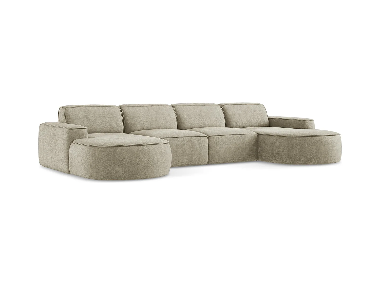 Modulares Wohnlandschaft - Chenille - Beige - OMAO