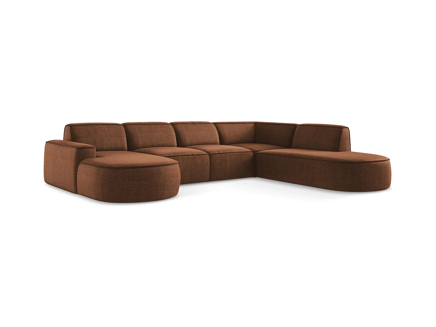 Modulares Wohnlandschaft - Strukturstoff - Terrakotta - OMAO