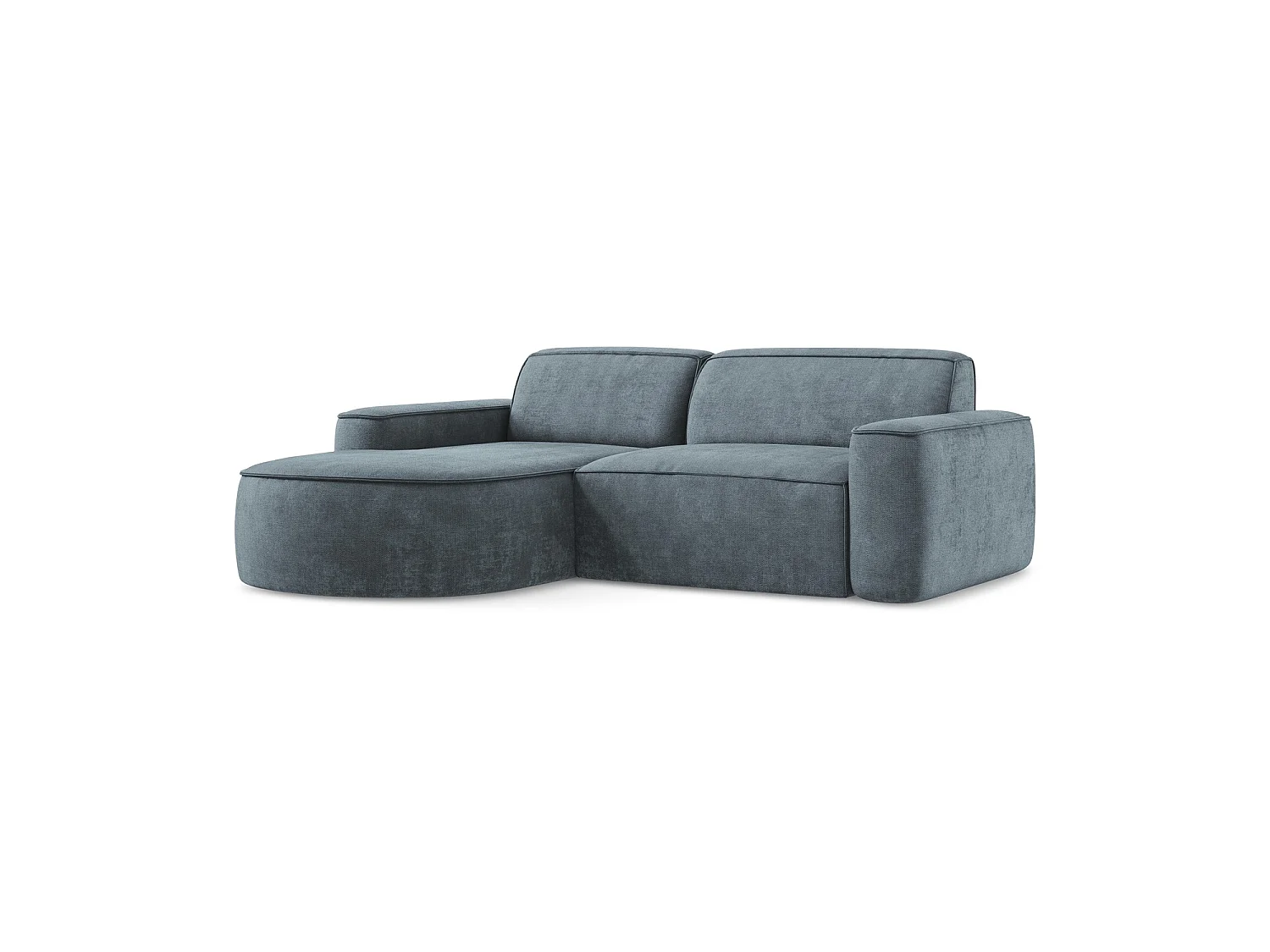Canapé d'angle 2,5 places modulaire gauche en tissu chenille - jeans - MELISSA