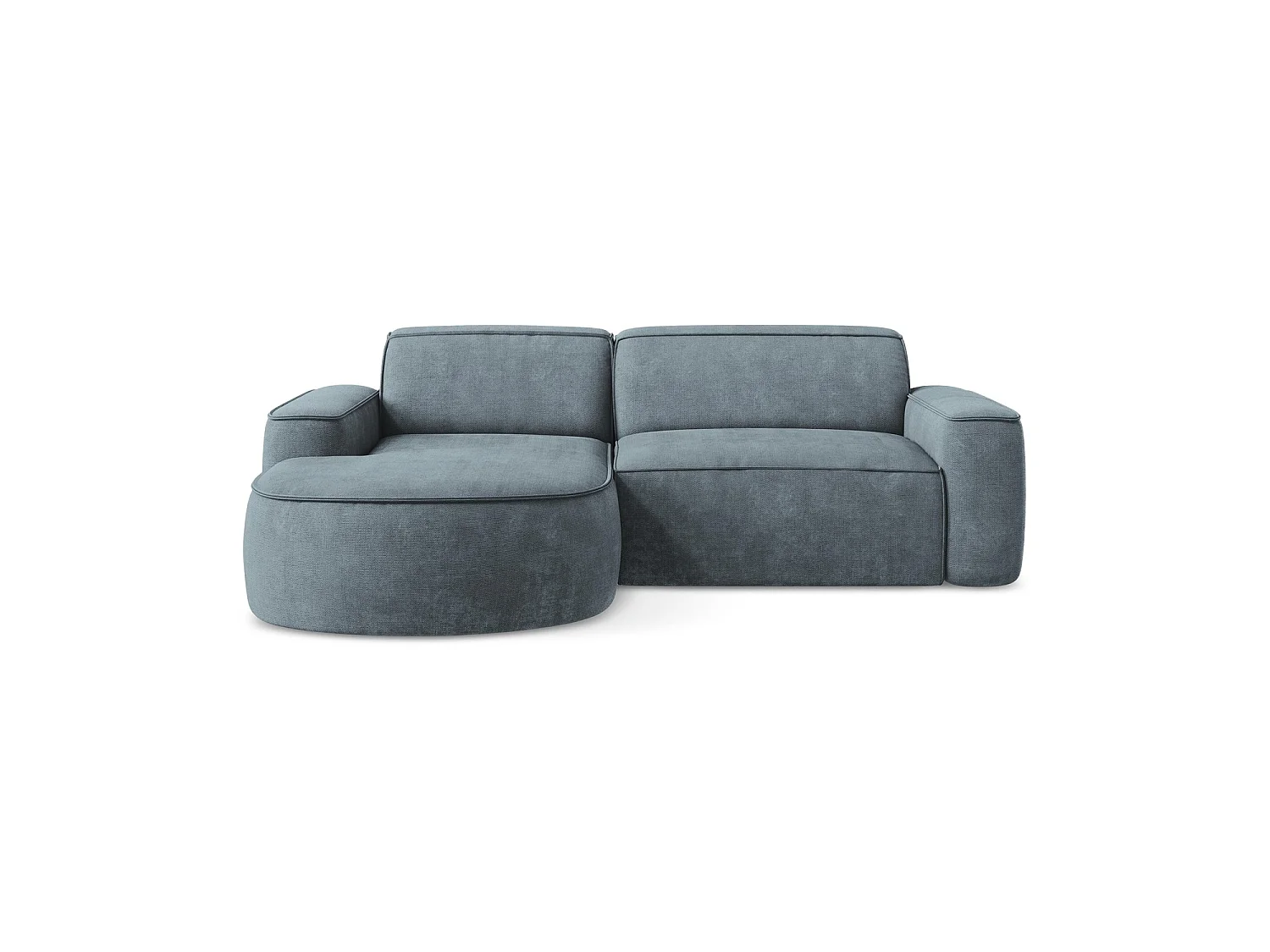 Canapé d'angle 2,5 places modulaire gauche en tissu chenille - jeans - MELISSA