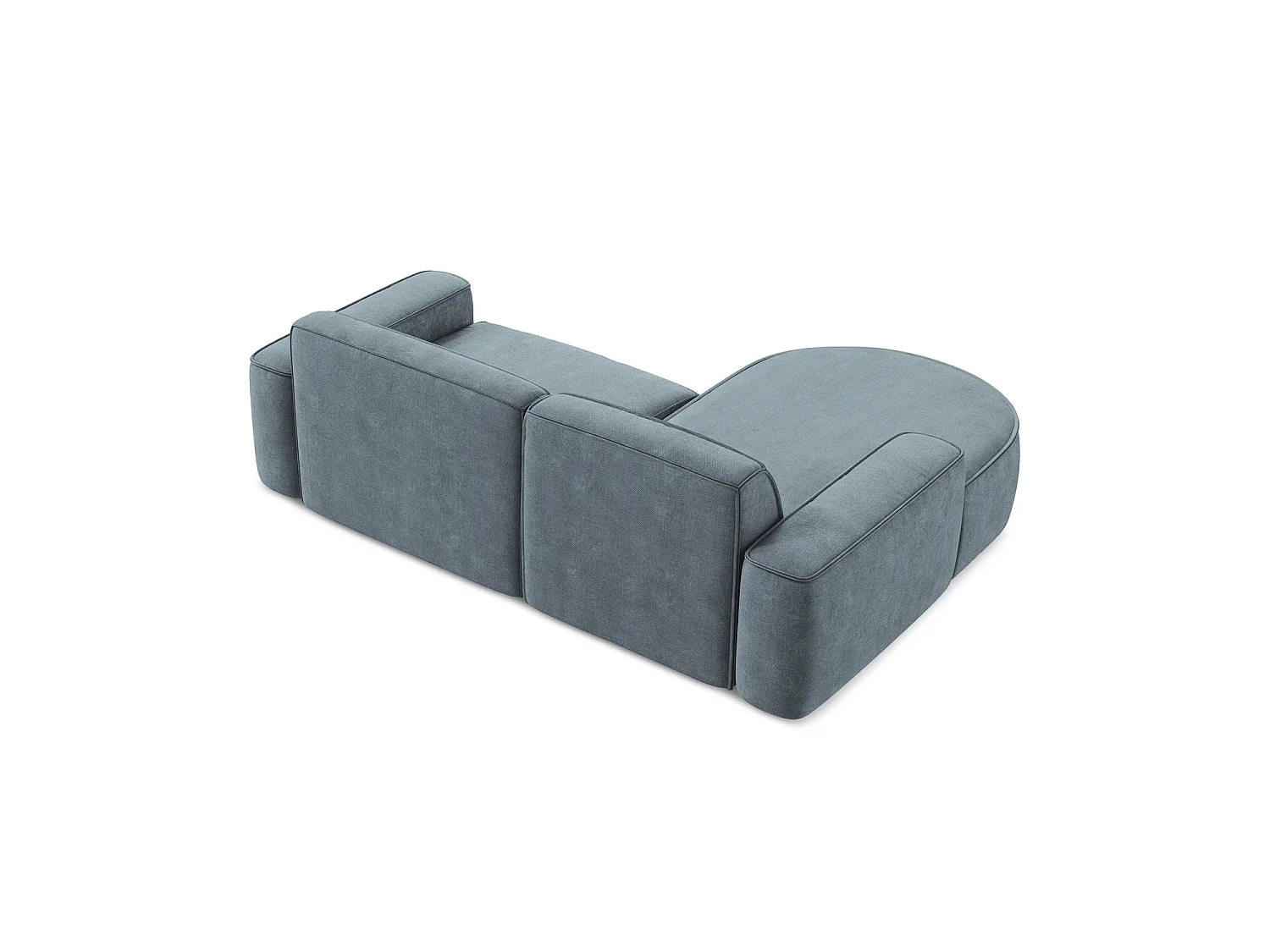 Canapé d'angle 2,5 places modulaire gauche en tissu chenille - jeans - MELISSA