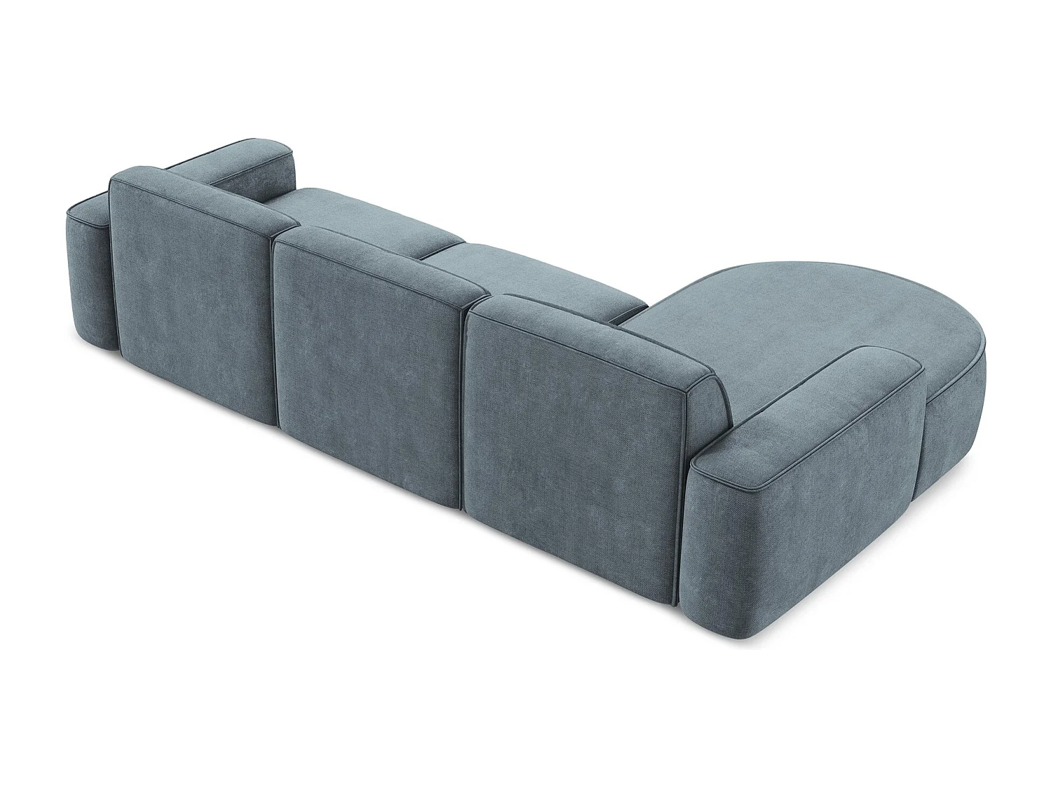 Canapé d'angle 3 places modulaire gauche en tissu chenille - jeans - OMAO