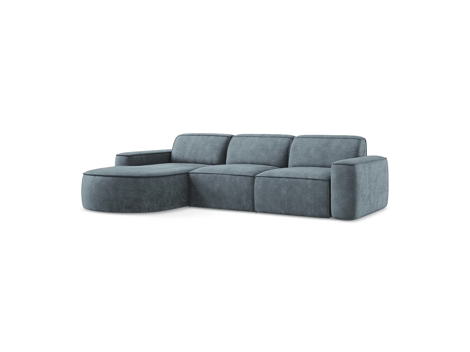 Modulaire hoekbank links van jeans chenille stof - MELISSA