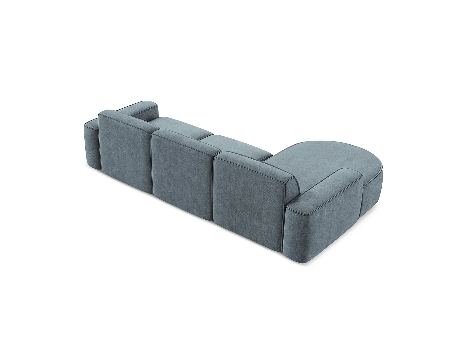 Modulaire hoekbank links van jeans chenille stof - MELISSA