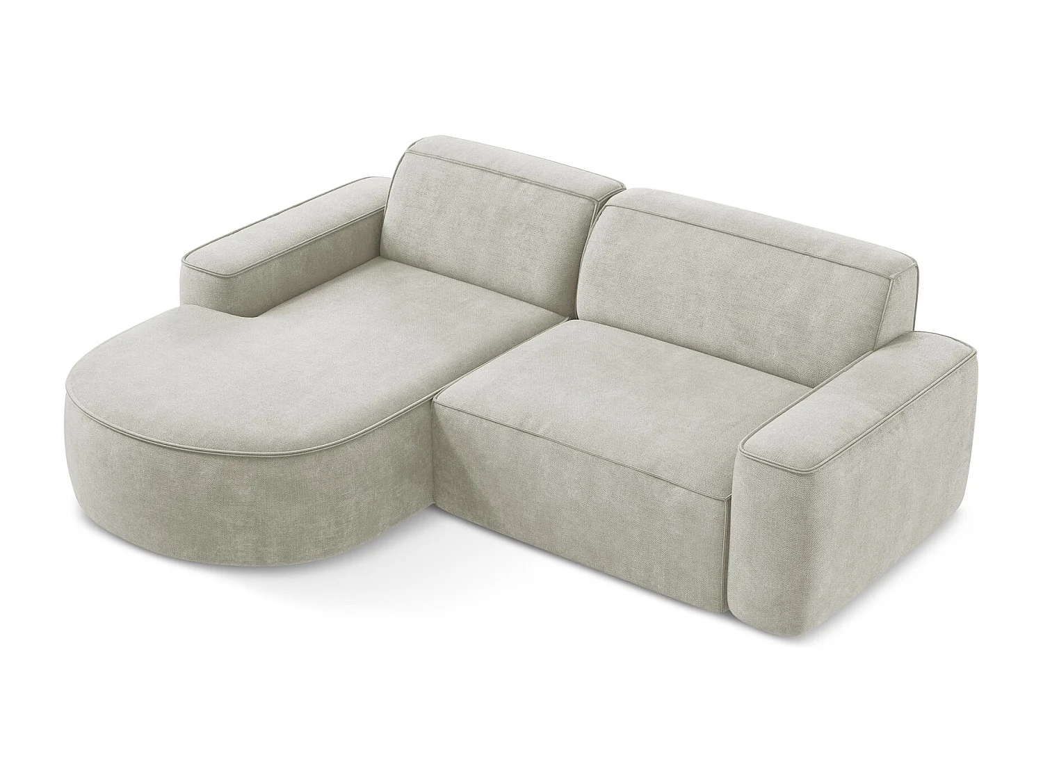 2,5-Sitzer Modulares Ecksofa - Ecke Links - Chenille - Perle - OMAO