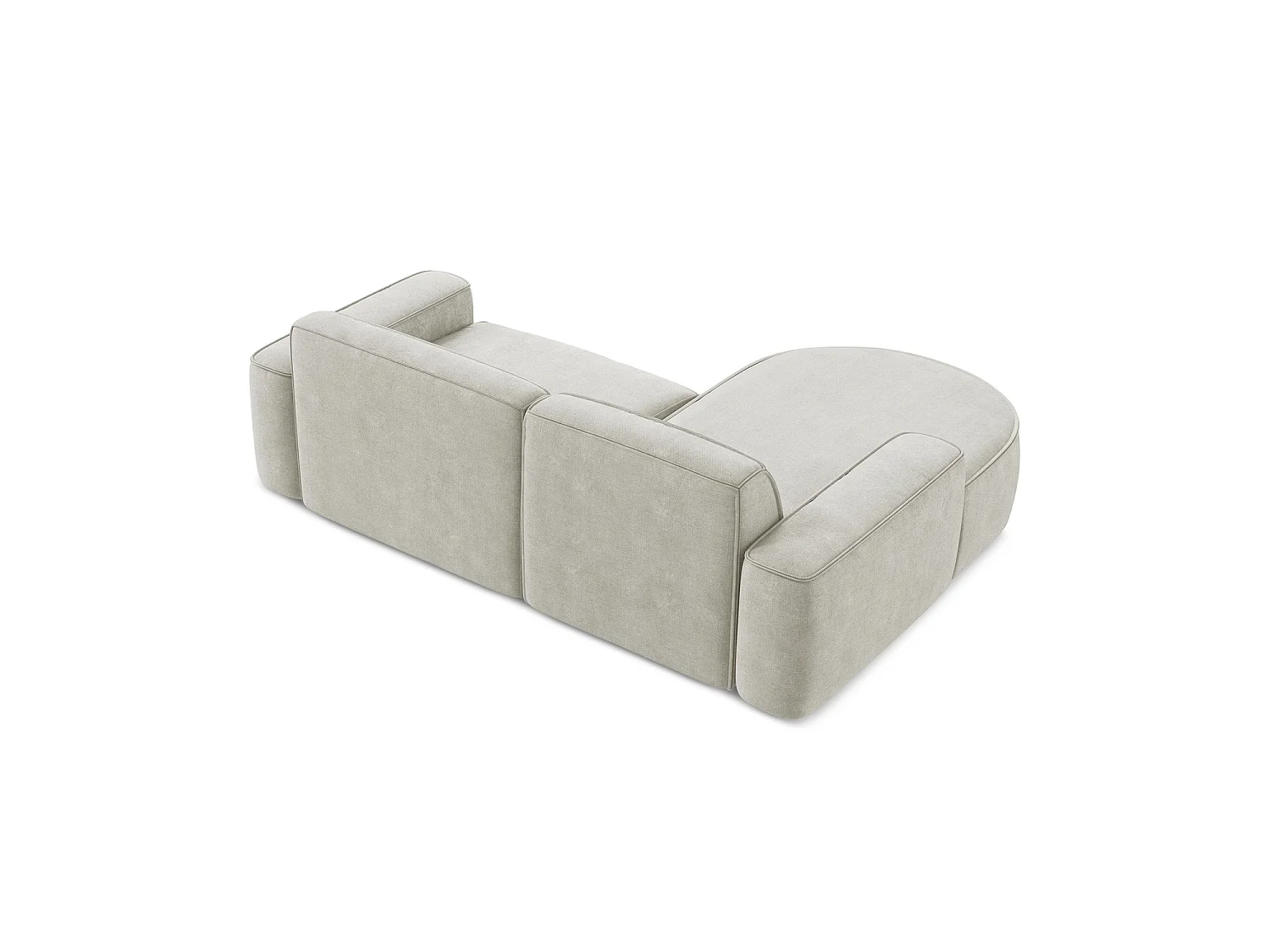 Canapé d'angle 2,5 places modulaire gauche en tissu chenille - perle - MELISSA