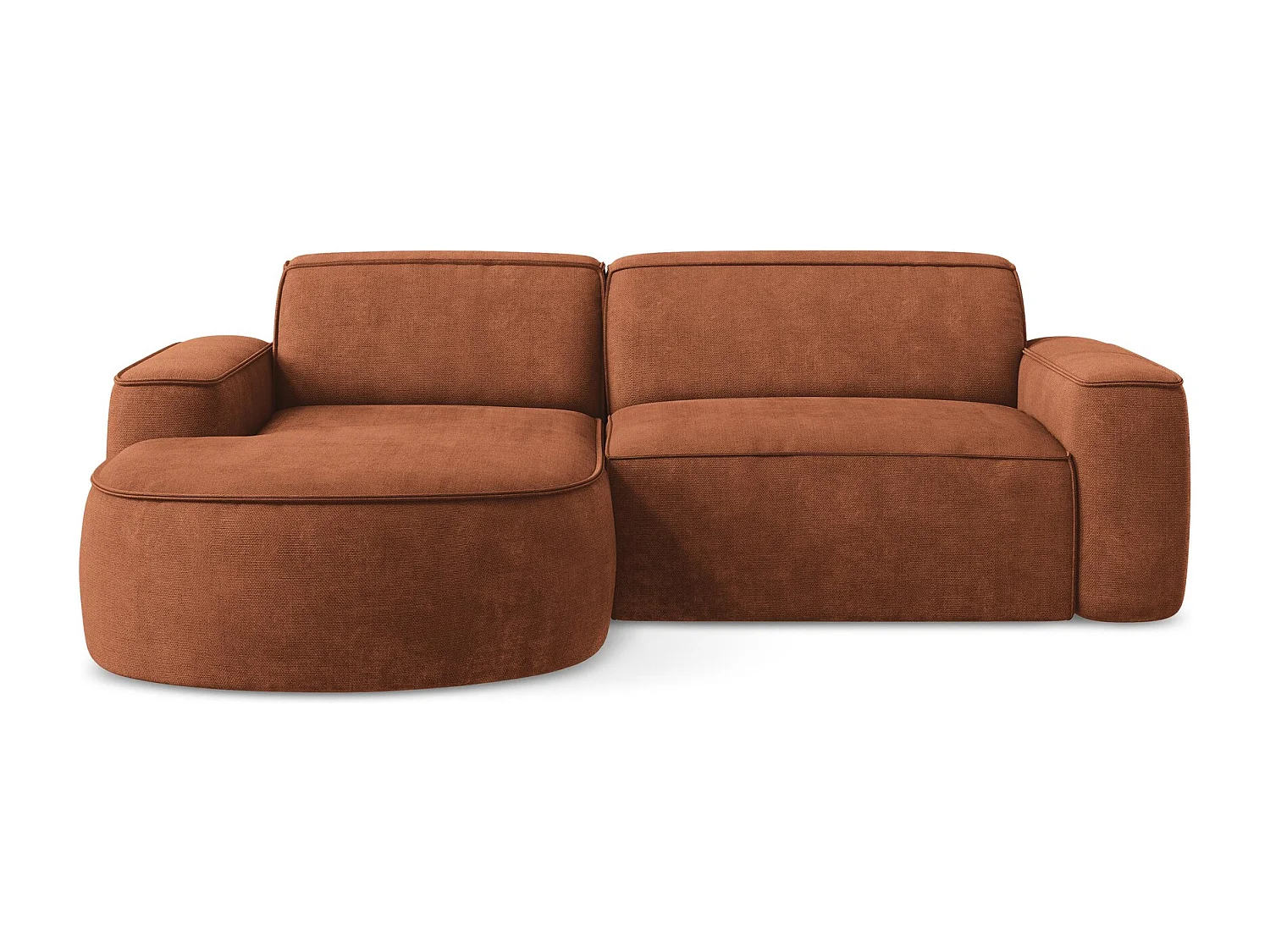 2,5-Sitzer Modulares Ecksofa - Ecke Links - Chenille - Terrakotta - OMAO