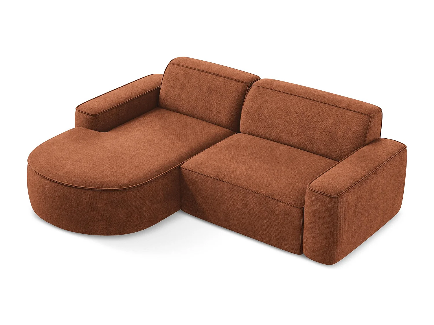 2,5-Sitzer Modulares Ecksofa - Ecke Links - Chenille - Terrakotta - OMAO