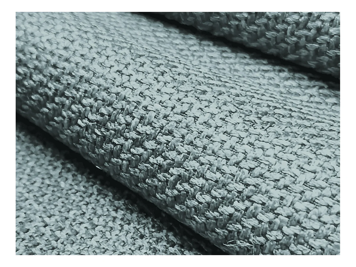 Canapé panoramique 5 places modulaire en tissu texturé - jeans - OMAO