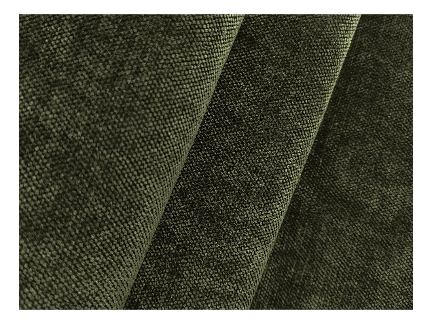 Canapé panoramique 4 places modulaire en tissu chenille - olive - OMAO