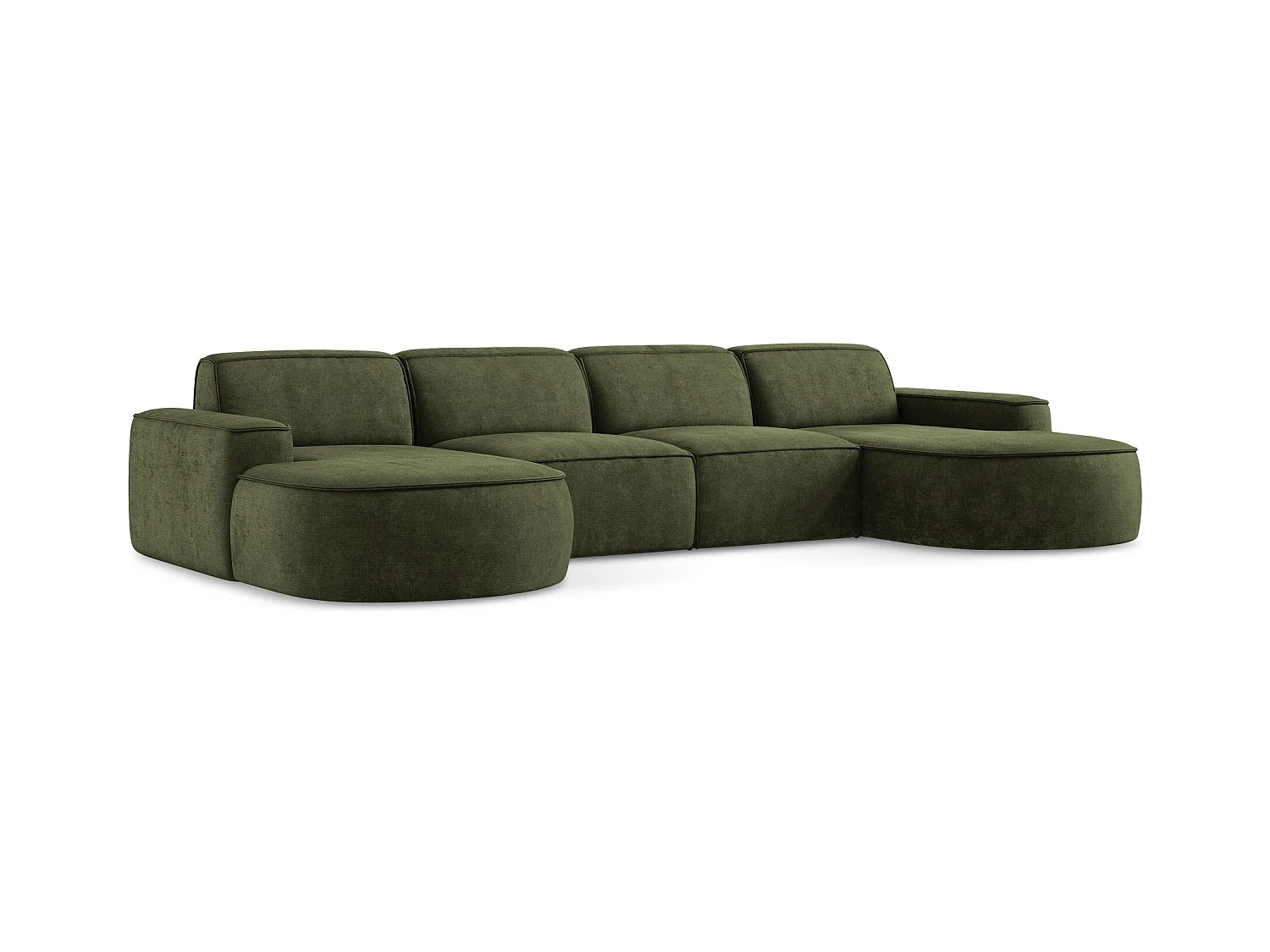 Modulares Wohnlandschaft - Chenille - Olive - OMAO