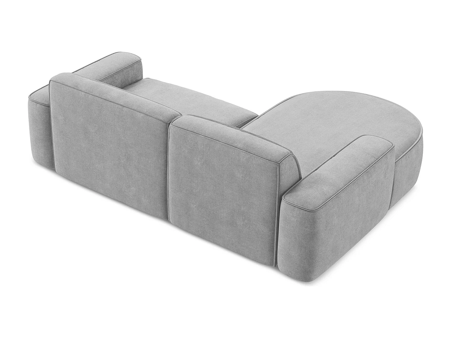 Canapé d'angle 2,5 places modulaire gauche en tissu chenille - gris clair - OMAO