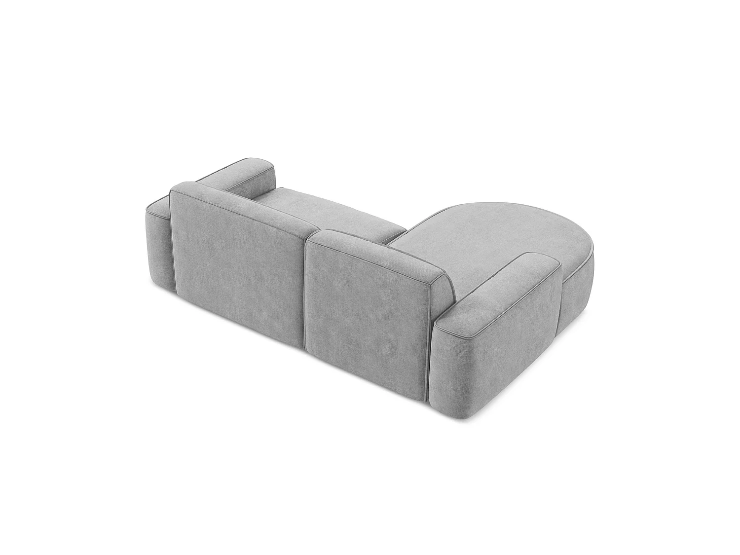 Canapé d'angle 2,5 places modulaire gauche en tissu chenille - gris clair - MELISSA