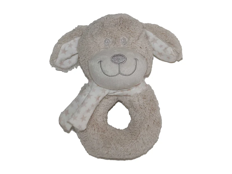 Sonajero perro beige 15 x 7 cm