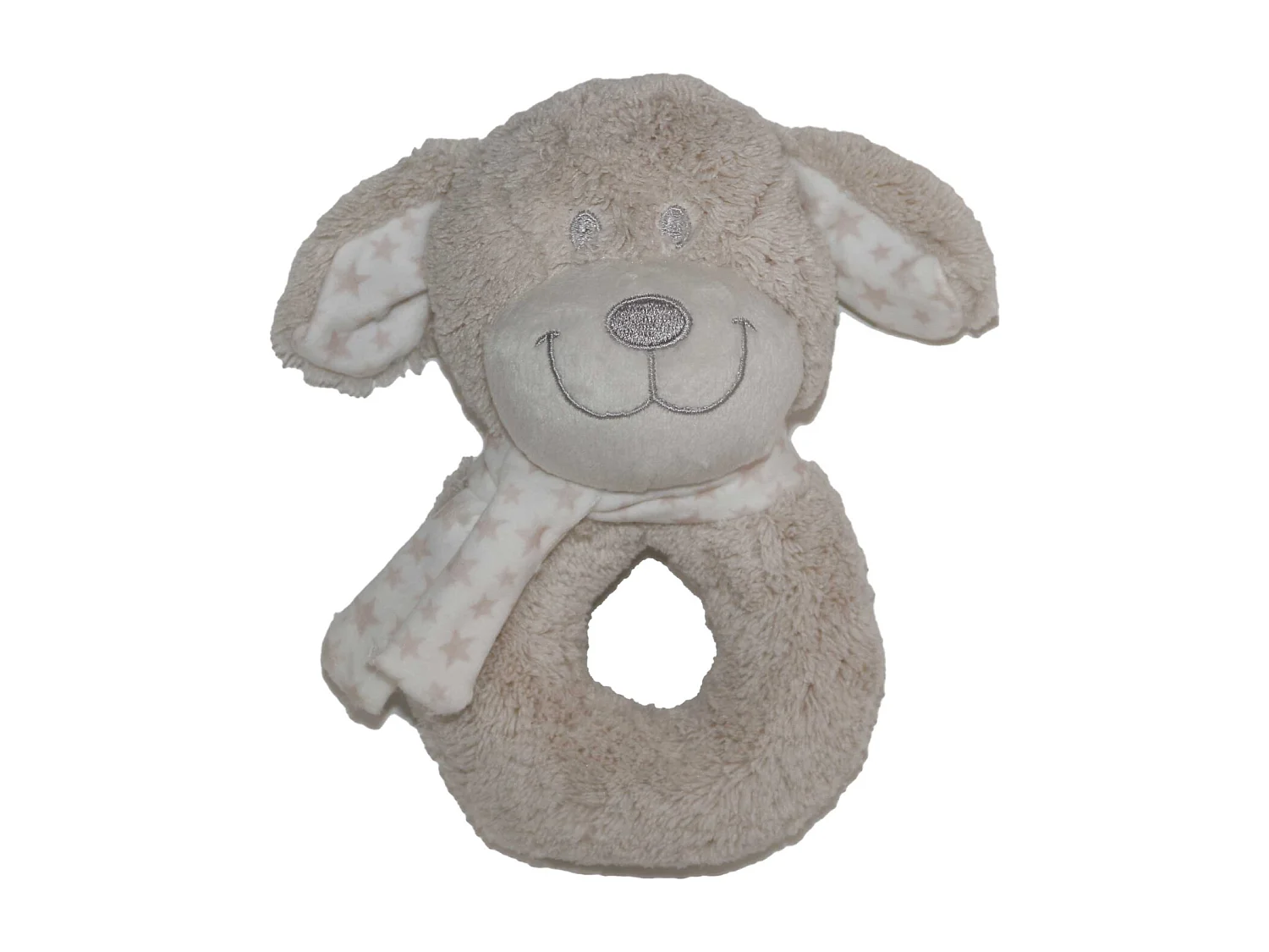 Sonajero perro beige 15 x 7 cm