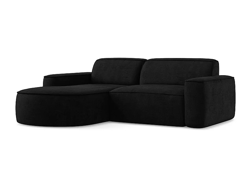 2,5-Sitzer Modulares Ecksofa - Ecke Links - Chenille - Schwarz - OMAO