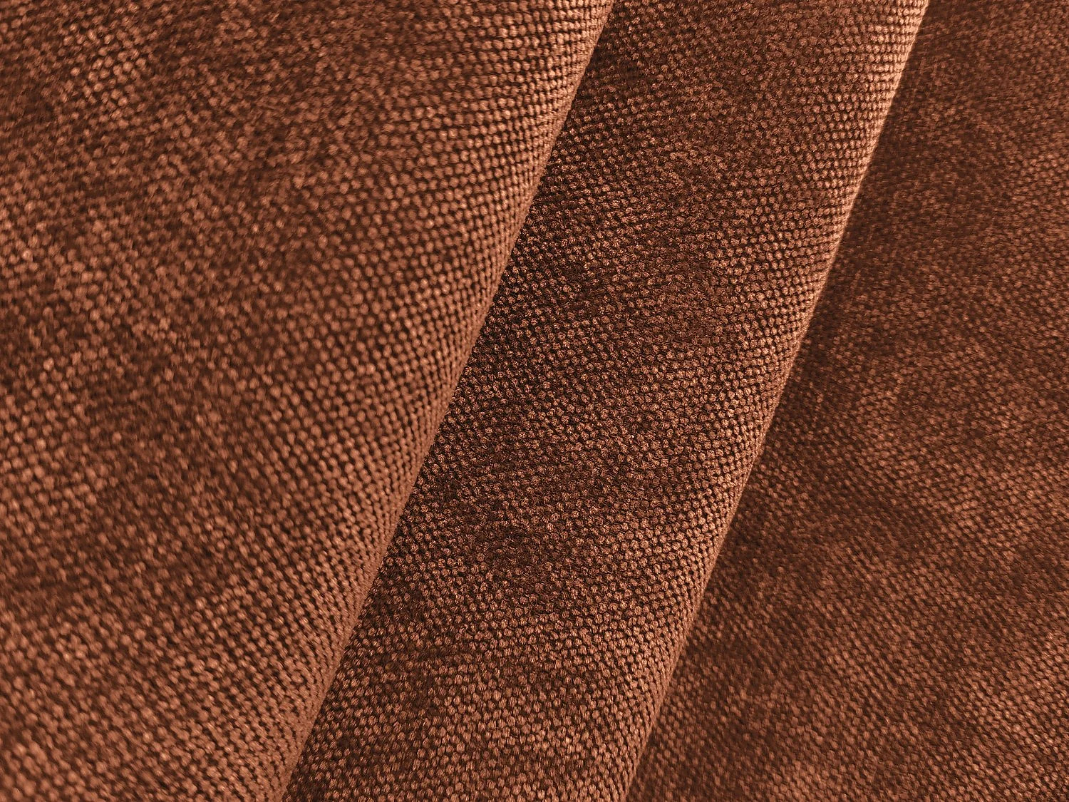 Canapé d'angle 3 places modulaire gauche en tissu chenille - terre cuite - MELISSA