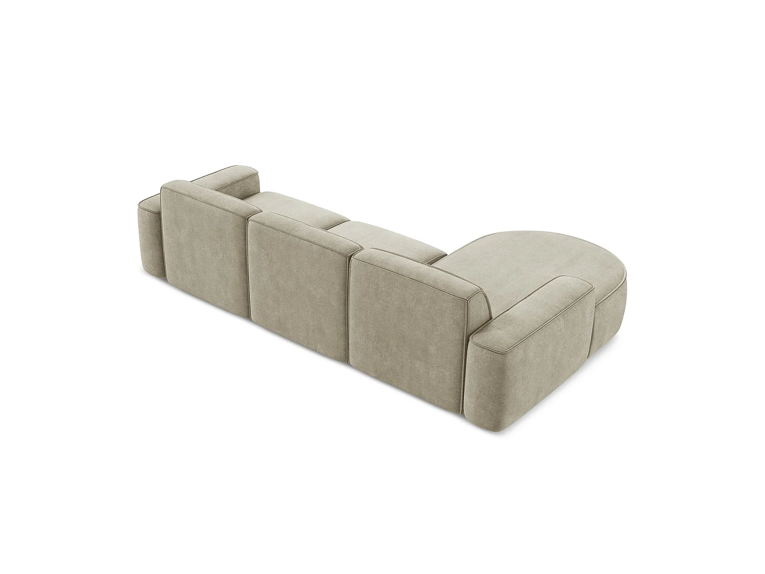 Canapé d'angle 3 places modulaire gauche en tissu chenille - beige - MELISSA