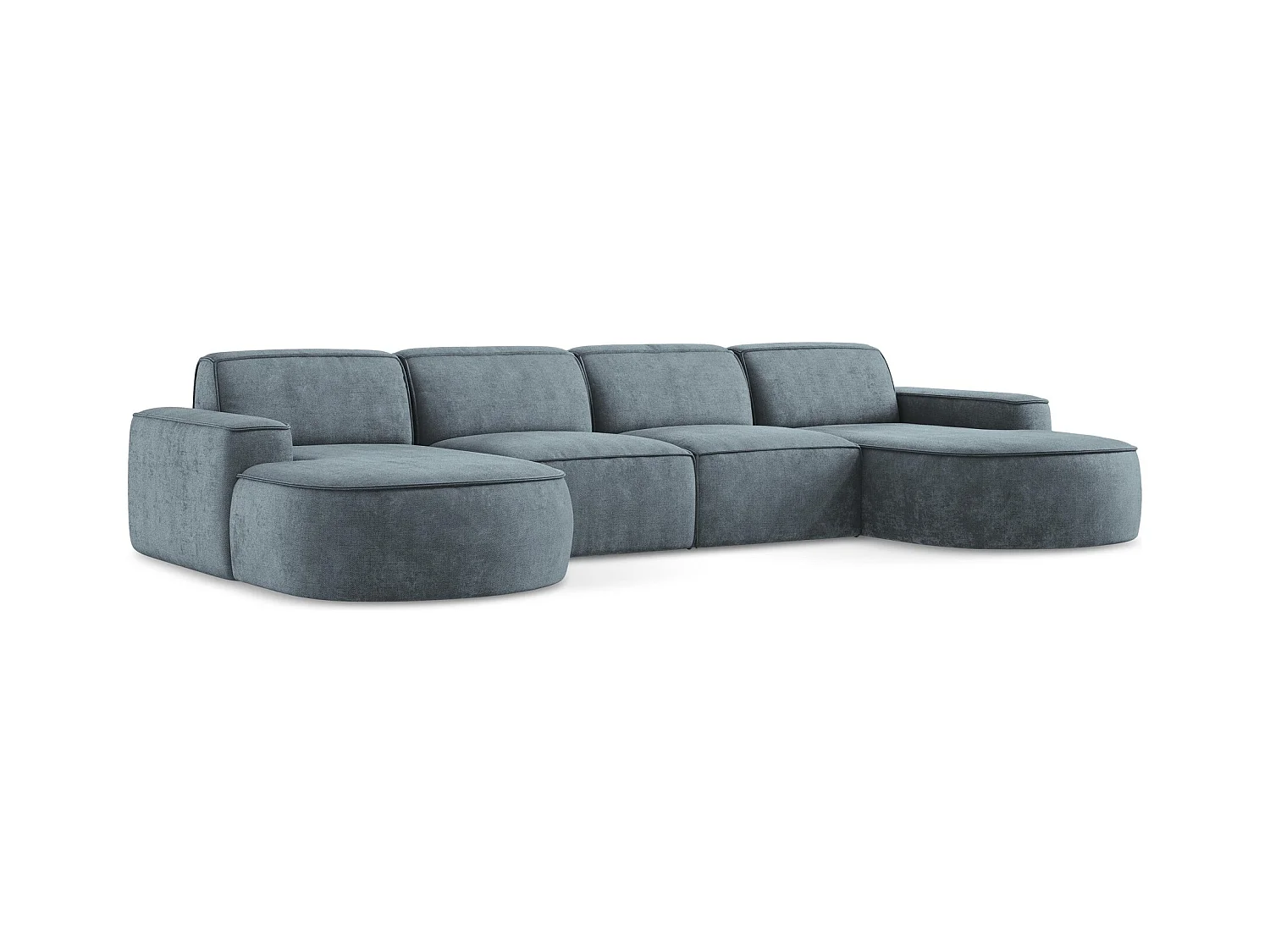 Modulares Wohnlandschaft - Chenille - Jeans - OMAO