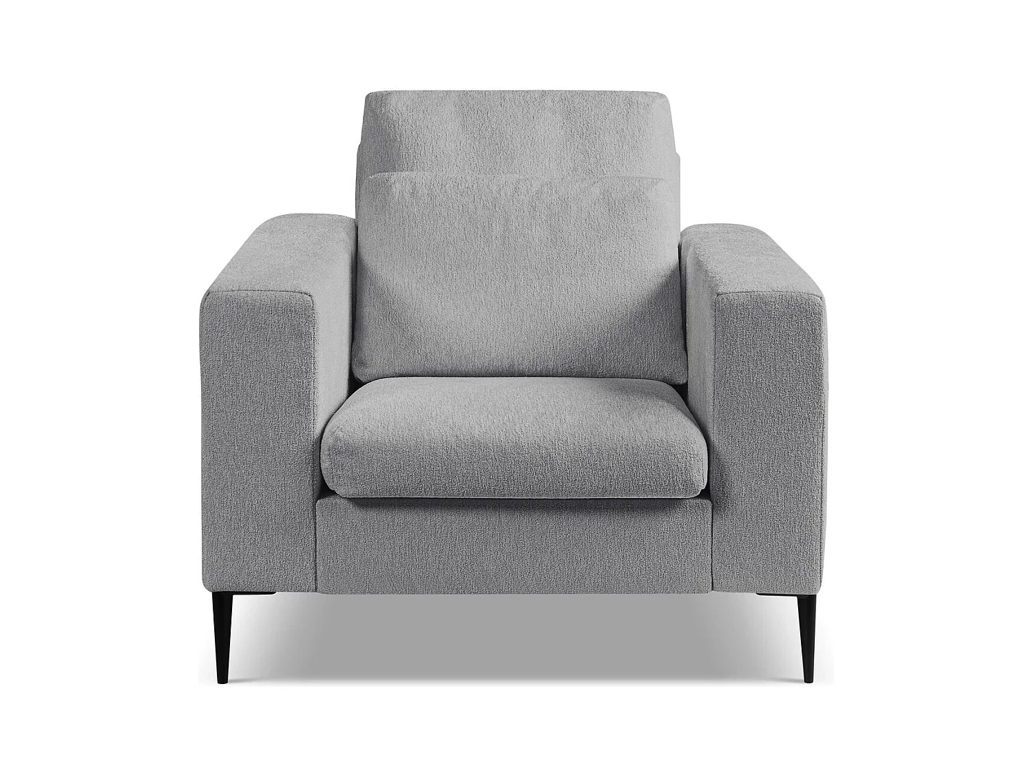 Fauteuil en tissu chenille - gris clair - AKALA