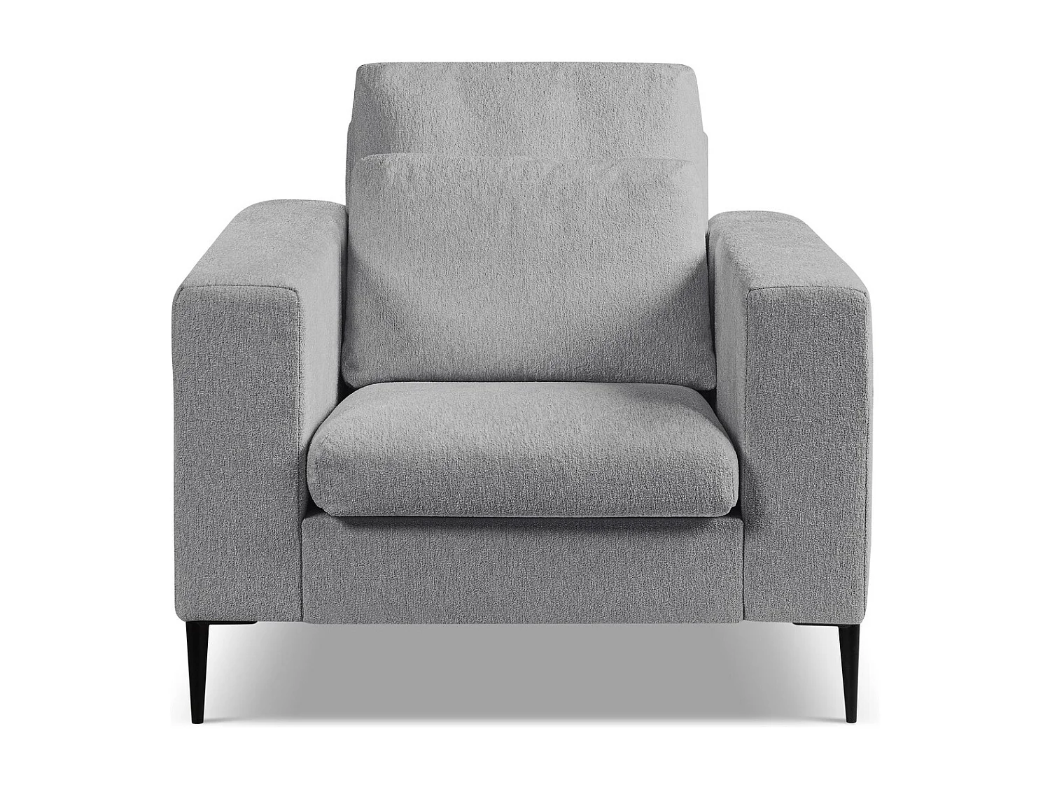 Fauteuil en tissu chenille - gris clair - AKALA