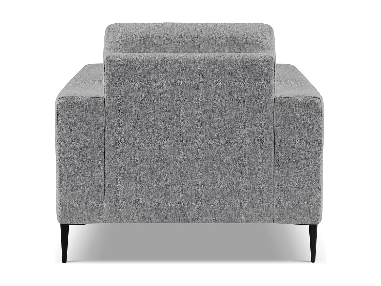 Fauteuil en tissu chenille - gris clair - AKALA