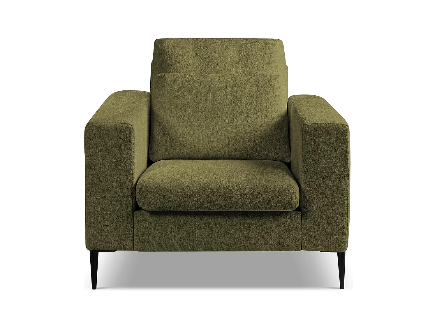 Fauteuil en tissu chenille - olive - AKALA
