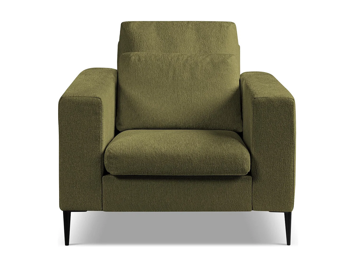 Fauteuil en tissu chenille - olive - AKALA