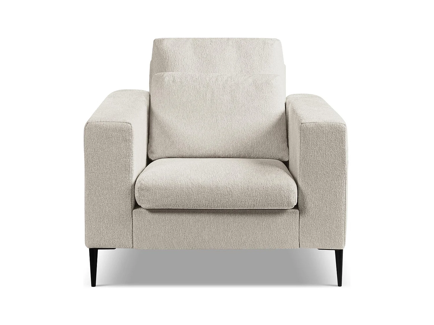 Fauteuil en tissu chenille - beige - AKALA