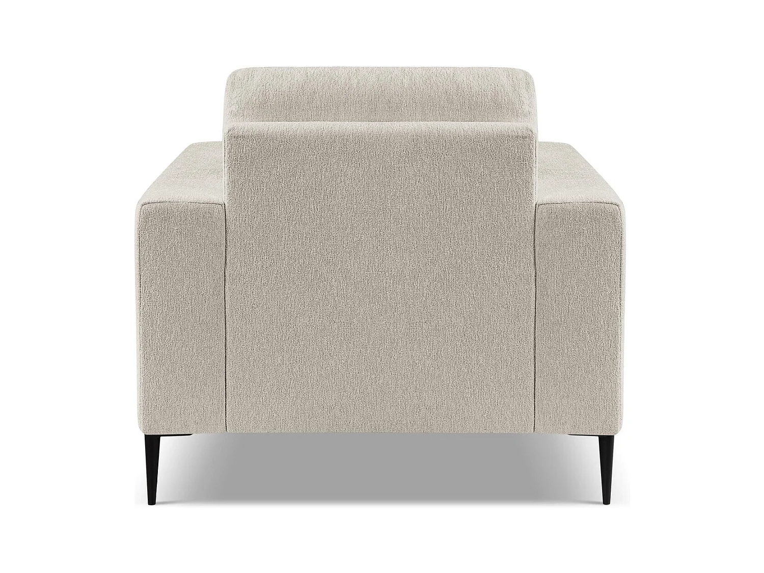 Fauteuil en tissu chenille - beige - AKALA