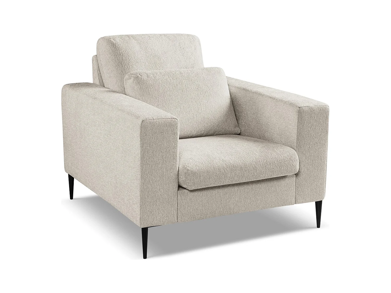 Fauteuil en tissu chenille - beige - AKALA