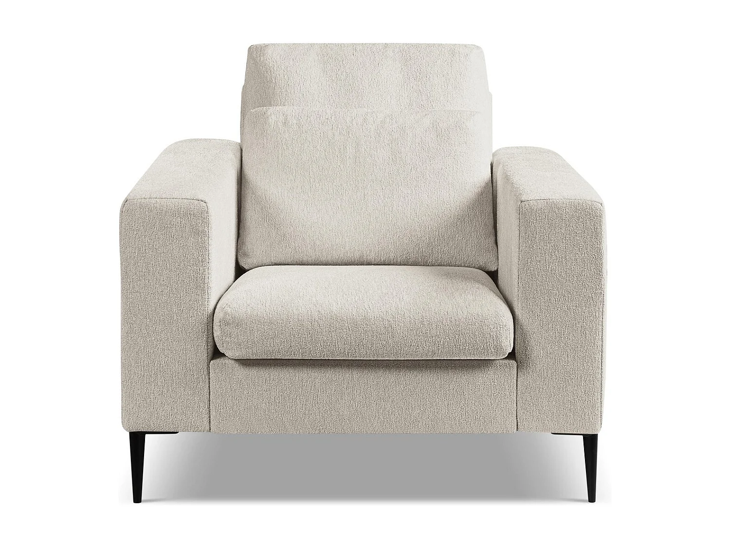 Fauteuil en tissu chenille - beige - AKALA