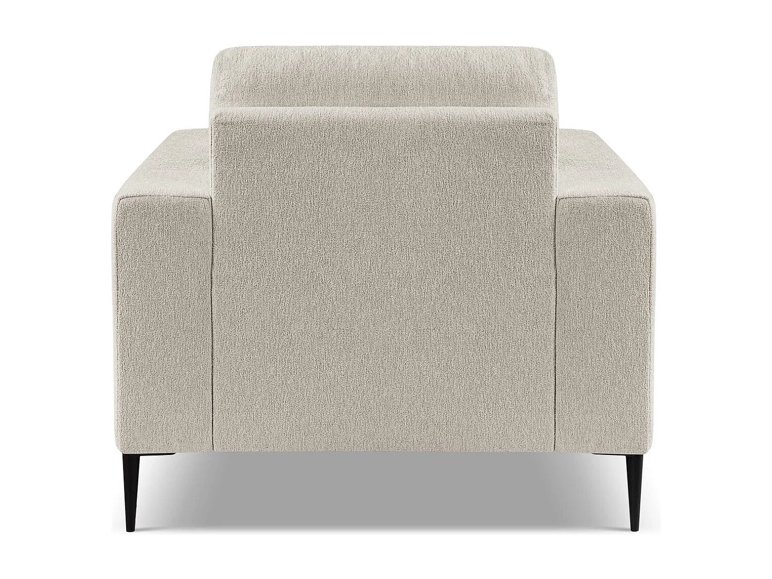 Fauteuil en tissu chenille - beige - AKALA