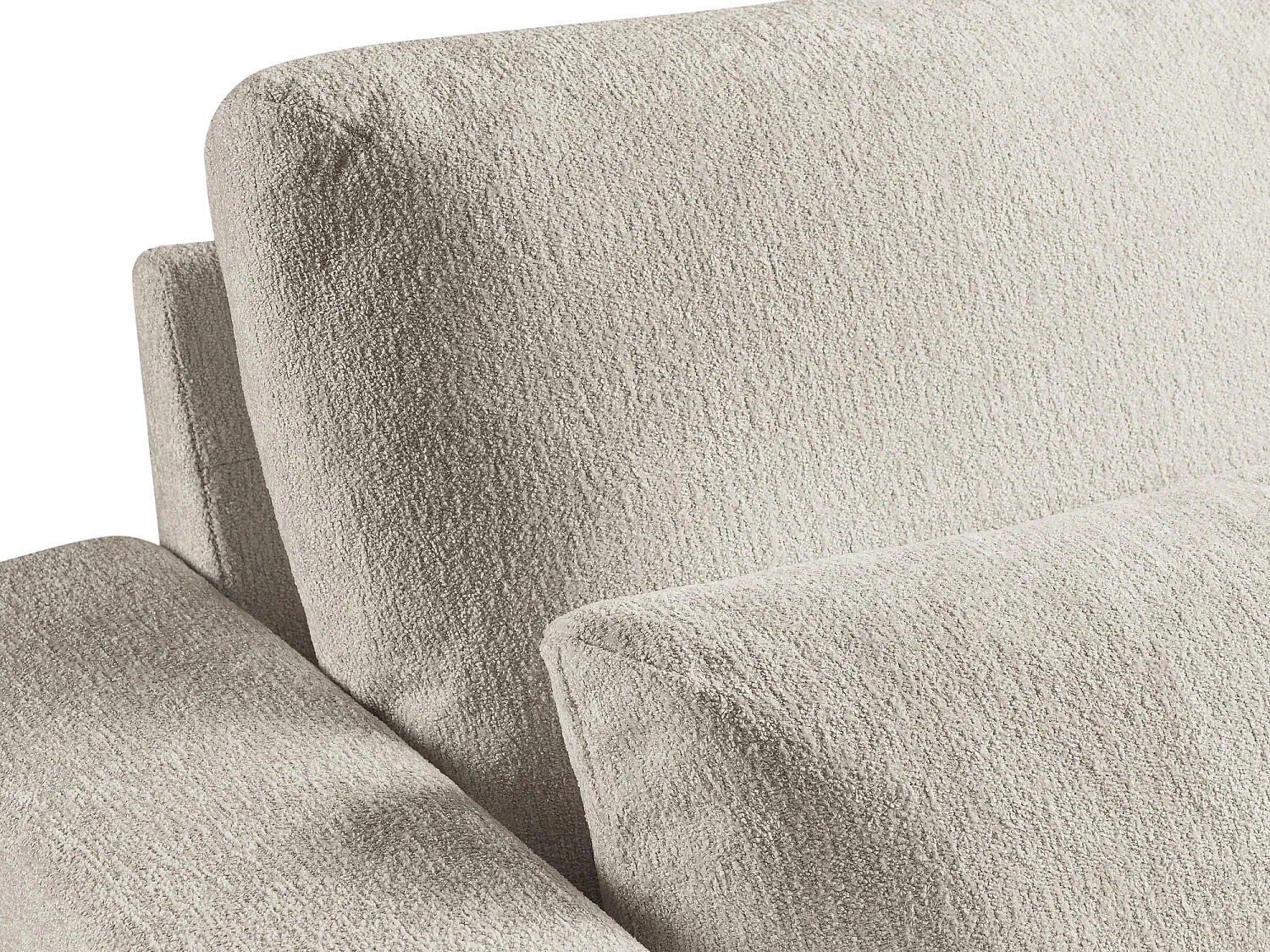 Fauteuil en tissu chenille - beige - AKALA